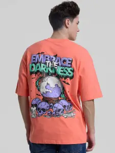 Snitch Men Graphic Printed Round Neck Cotton Oversized T-shirt