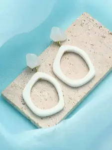 SOHI Gold-Plated Contemporary The Oyuk Drop Earrings