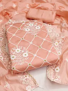 Maroosh Floral Embroidered Sequinned Unstitched Dress Material