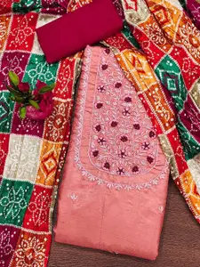 Maroosh Floral Embroidered  Unstitched Dress Material