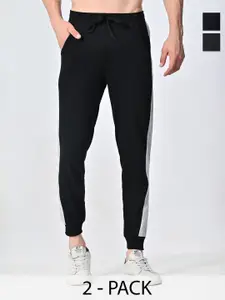 BAESD Men Pack Of 2 Pure Cotton Mid-Rise Joggers