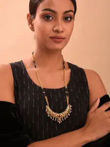 JAYPORE Stone Studded & Beaded Necklace