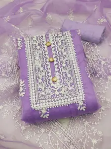 Maroosh Embroidered Thread Work Organza Unstitched Dress Material