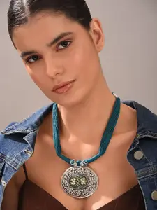 JAYPORE Silver Kundan Necklace