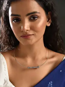 JAYPORE Silver Minimal Necklace