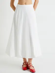 Koton Women Mid-Rise Flared Maxi Skirt