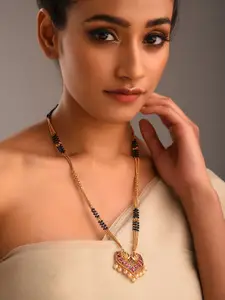 JAYPORE Stone Studded & Beaded Necklace