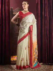 Saree mall Durga Puja Ethnic Motifs Silk Blend Garad Sarees