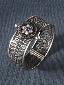 JAYPORE Stone-Studded Oxidized Bangle