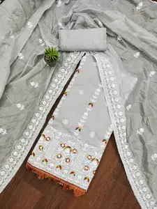 Maroosh Floral Embroidered Thread Work Unstitched Dress Material