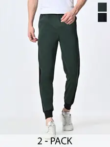 BAESD Men Pack Of 2 Cotton Mid-Rise Joggers