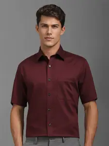 Louis Philippe Men Classic Spread Collar Solid Cotton Formal Shirt