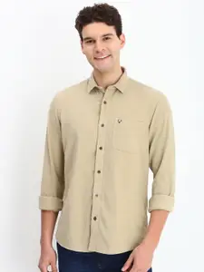 Allen Solly Men Custom Spread Collar Solid Cotton Casual Shirt