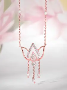 GIVA 925 Sterling Silver Rose Gold-Plated Kamala Necklace