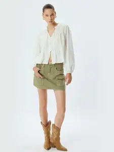 Koton Women Pure Cotton Mini Skorts