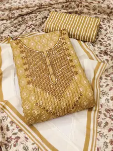 Maroosh Geometric Printed Sequinned Unstitched Dress Material