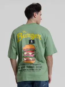 Snitch Men Graphic Printed Round Neck Cotton Oversized T-shirt