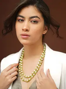 JAYPORE Gold-Plated Artificial Beads Studded Necklace