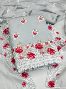 Maroosh Floral Embroidered Unstitched Dress Material