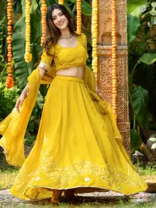 HOUSE OF JAMOTI Embroidered Beads and Stones Ready to Wear Lehenga & Blouse With Dupatta