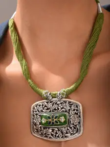 JAYPORE Pure Silver Oxidised Necklace