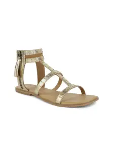 Tao Paris Women Gladiators Square Toe Flats