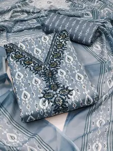 Maroosh Geometric Printed Sequinned Unstitched Dress Material