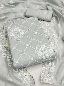 Maroosh Floral Embroidered Sequinned Unstitched Dress Material