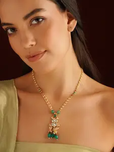JAYPORE Gold-Plated Kundan Studded Necklace
