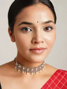 JAYPORE Silver-Plated Brass Necklace