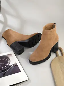 El Paso Women Block-Heeled Regular Boots