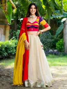 HOUSE OF JAMOTI Embroidered Ready to Wear Lehenga & Blouse With Dupatta