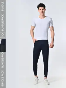 BAESD Men Pack Of 2 Pure Cotton Mid-Rise Joggers