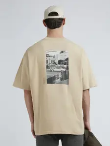 Pepe Jeans Men Graphic Printed Round Neck Pure Cotton Oversized T-shirt