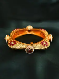 JAYPORE Gold- Plated Kundan Stone Studded Bangle