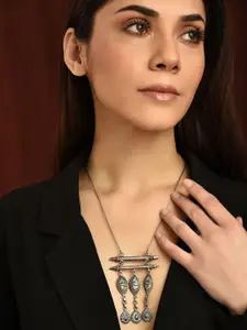 JAYPORE Silver Statement Necklace