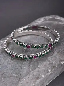 JAYPORE Set Of 2 Stone-Studded Bangles