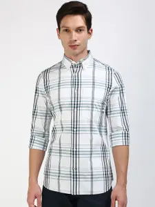 Tommy Hilfiger Men Button-Down Collar Tartan Checked Cotton Slim Fit Casual Shirt