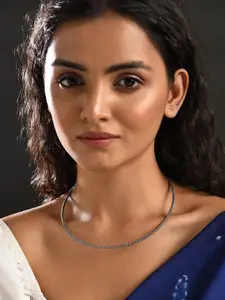 JAYPORE Minimal Silver Necklace