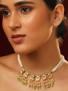 JAYPORE Gold-Plated Kundan Necklace