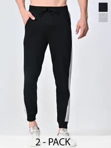 BAESD Men Pack Of 2 Cotton Regular Fit Mid-Rise Joggers