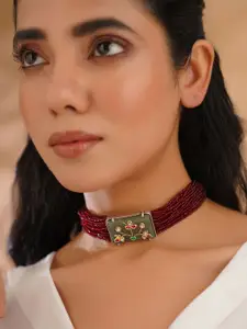 JAYPORE Pure Silver Gold-Plated Necklace