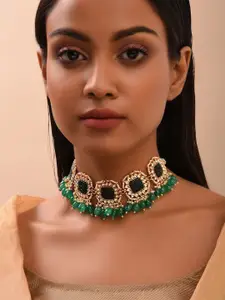 JAYPORE Stone Studded Statement Necklace
