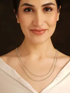 JAYPORE Silver Layered Statement Necklace