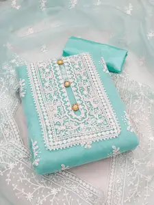 Maroosh Floral Embroidered Organza Unstitched Dress Material