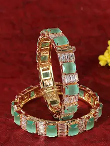 LAVAZZA  Set Of 2 American Diamond-Studded Bangles