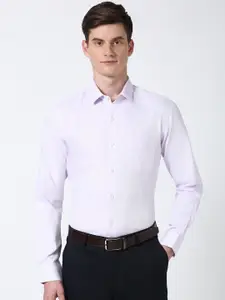 Peter England Men Spread Collar Vertical Striped Cotton Slim Fit Casual Shirt