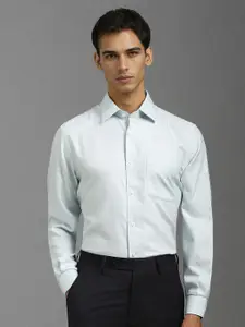 Louis Philippe Men Classic Spread Collar Textured Cotton Formal Shirt