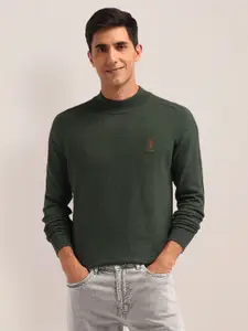 U.S. Polo Assn. Men Cotton Self Design Printed Pullover