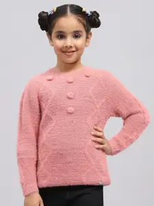 Monte Carlo Girls Self design Round Neck Full Sleeve Pullover Sweaters